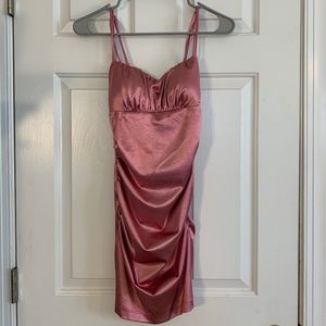 Metallic Pink Mini Dress